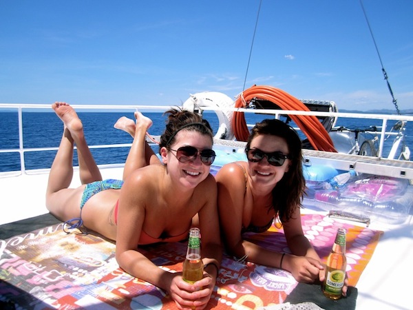 Christine enjoys on sailing boat in Croatia