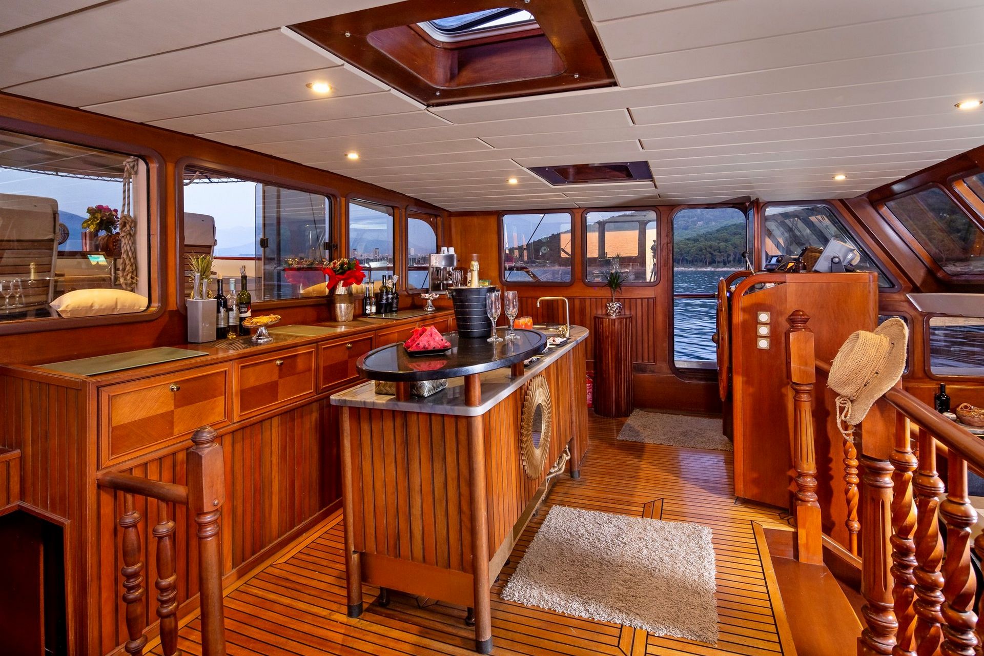 Wooden traditional galley of gulet Summer Princess