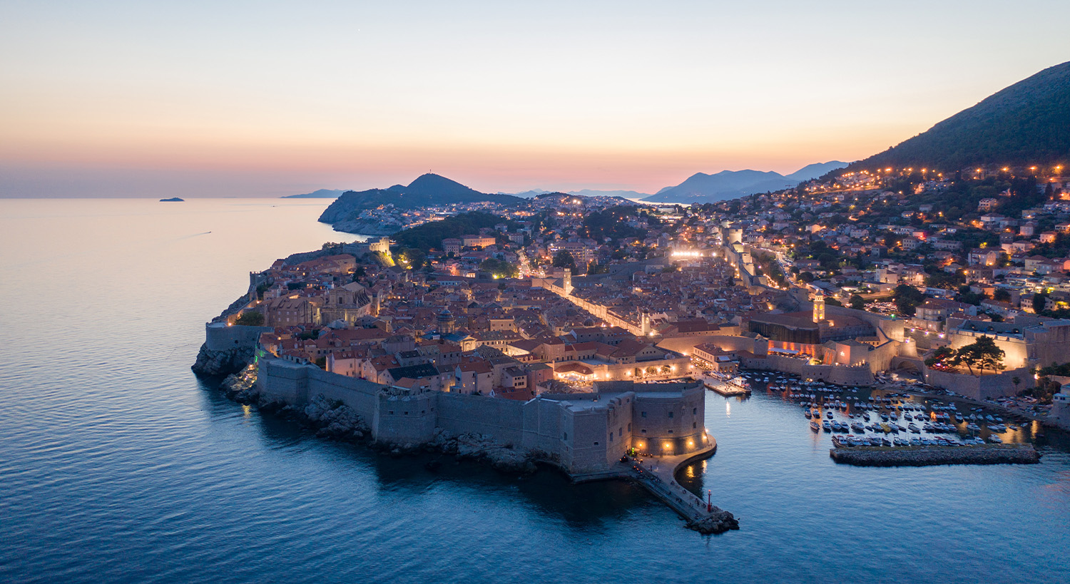 Dubrovnik old city during night