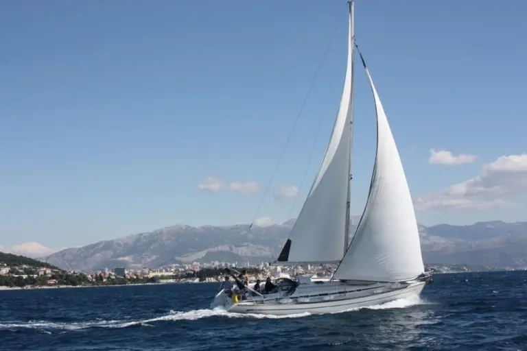 Yacht sailing on Adriatic near Split in Croatia