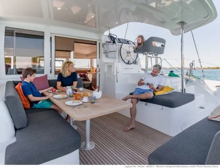 Family on catamaran - yacht charter in Croatia
